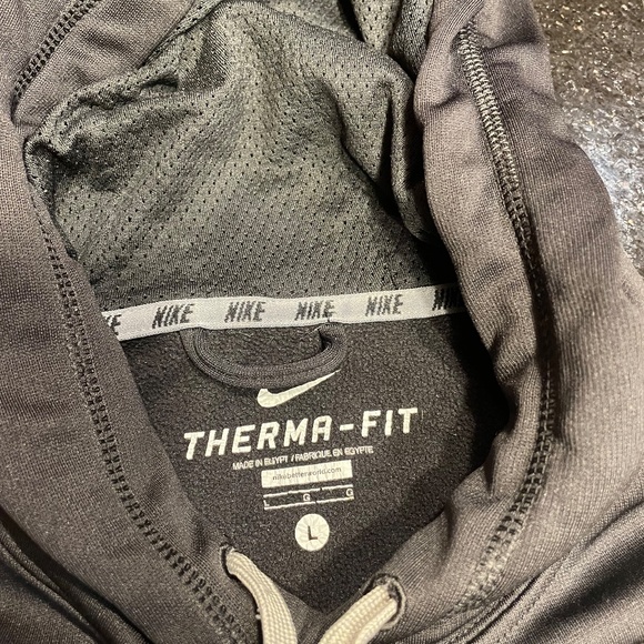 Nike Therma-Fit Mens Hoodie Full Zip Large, Gray Swoosh 2Tone Black / Gray Large - Picture 5 of 11